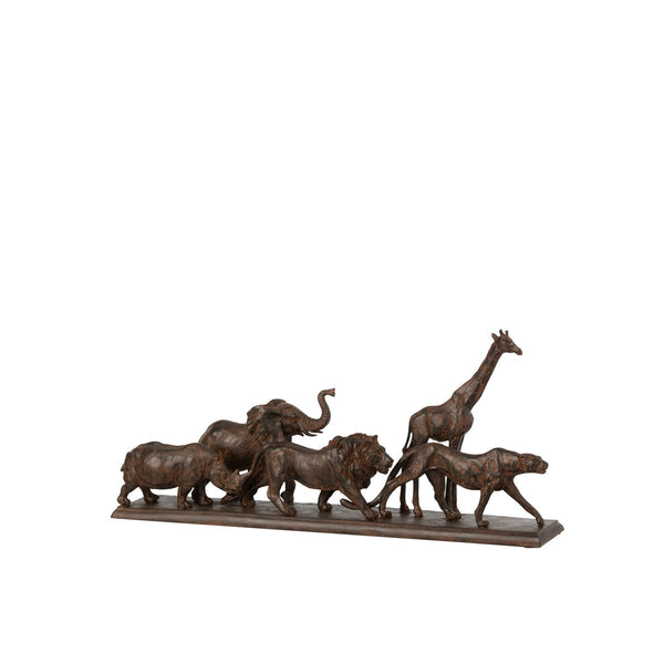 Skulptur "Fünf Tiere in Reihe" – Ein Ausdruck der Wildnis