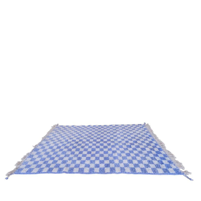 Berber wool carpet with check pattern, 160 x 253 cm