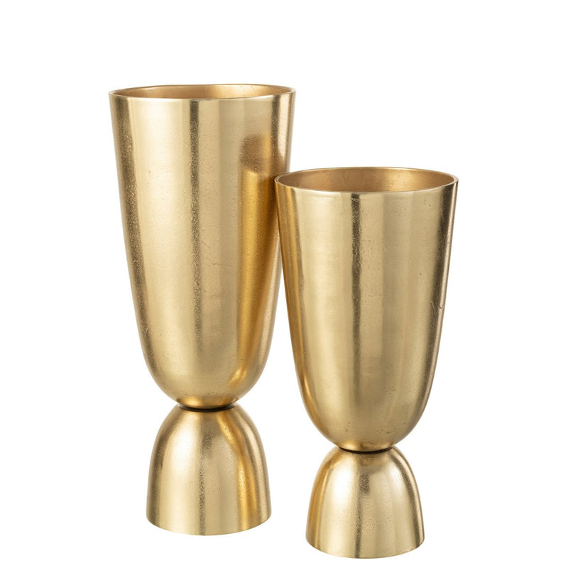 Goldene Metallvase Thor – Moderne Dekovase 49 cm