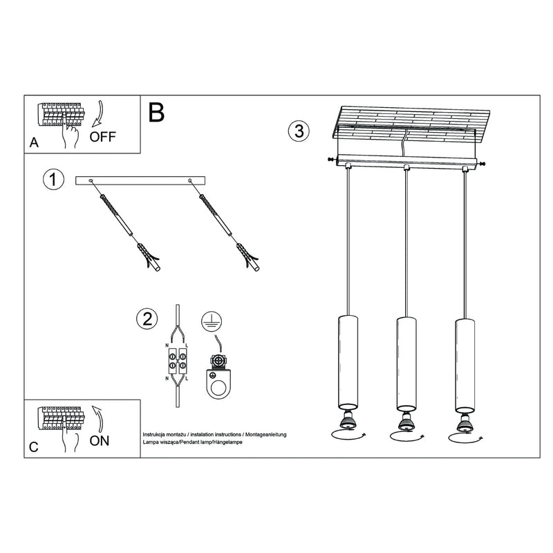 Pendelleuchte LAGOS 3L olivgrün – Elegante Hängeleuchte mit drei Lichtquellen