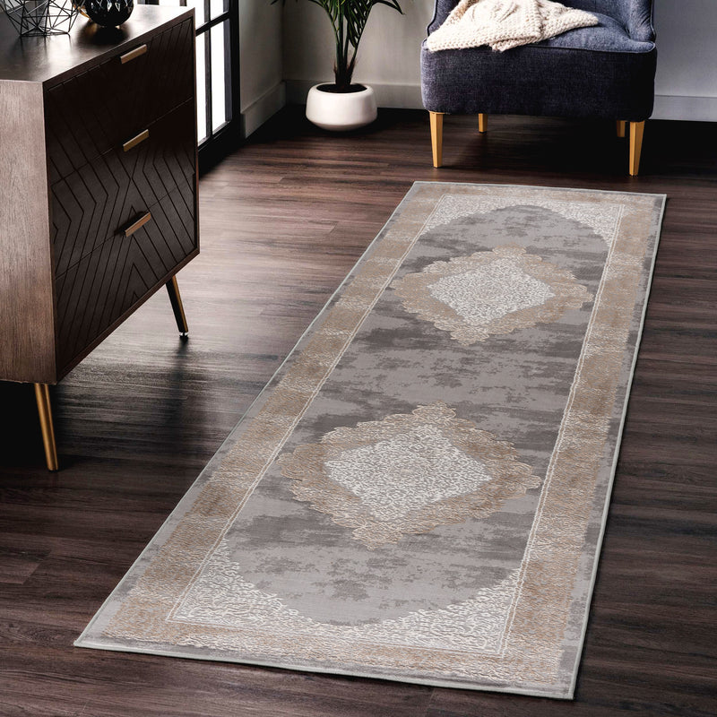 Sehrazat LEXA 4000 Gray Beige Exquisite designer carpet in gray beige for sophisticated interiors