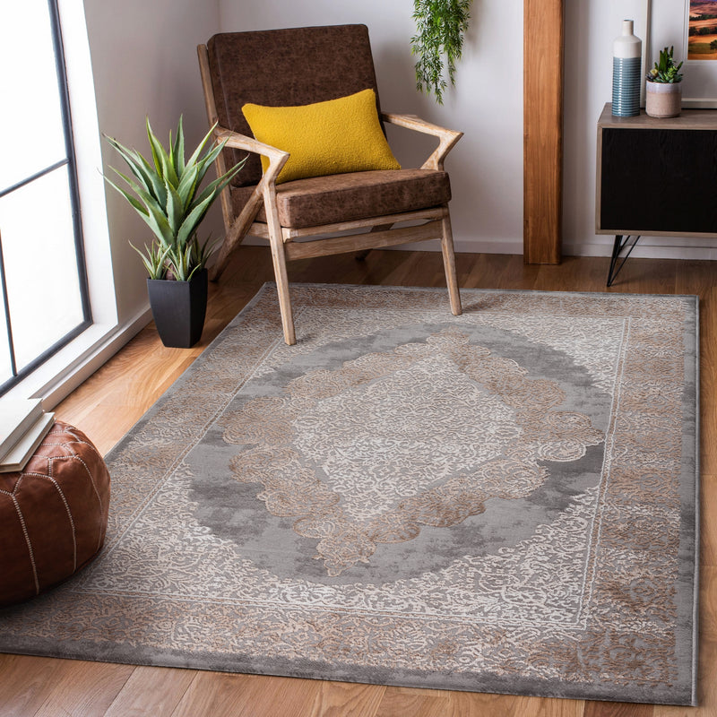 Sehrazat LEXA 4000 Gray Beige Exquisite designer carpet in gray beige for sophisticated interiors