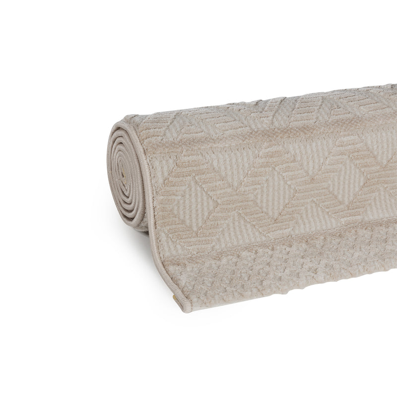 Sehrazat PREMIUM LUXURY COLLECTIE - Modern designtapijt serie 6100 beige met 3D-effect