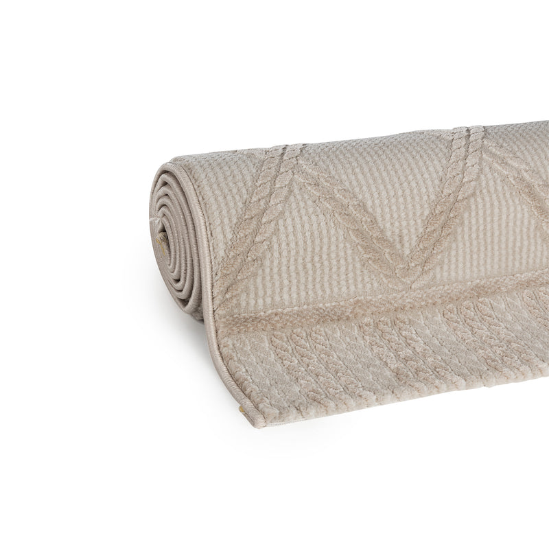 Sehrazat PREMIUM LUXURY COLLECTIE - Modern designtapijt serie 6200 beige met 3D-effect