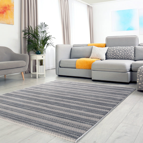 Sehrazat PREMIUM LUXURY COLLECTION - Moderner Designer Teppich Serie 6400 Grey mit 3D-Effekt