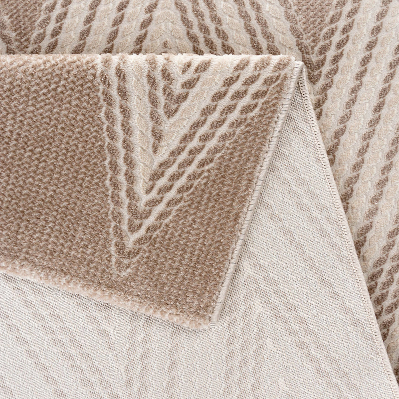 Sehrazat PREMIUM LUXURY COLLECTIE - Modern designtapijt serie 6500 beige met 3D-effect