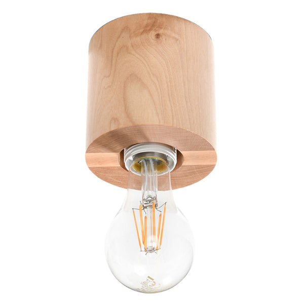 Plafondlamp SALGADO natuurlijk hout