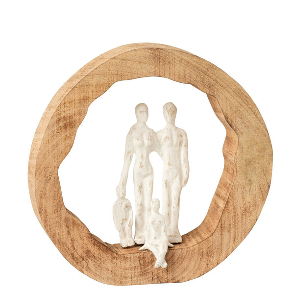 Family Mango Wood/Aluminum Figurine - Natural beauty and togetherness