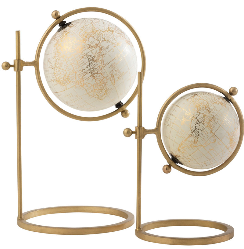 Luxurious world globes for stylish decoration - Handmade plastic globes in gold and white