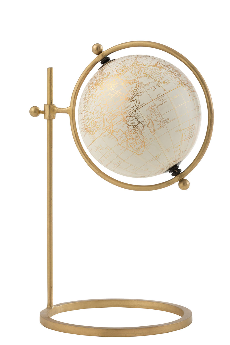 Luxurious world globes for stylish decoration - Handmade plastic globes in gold and white