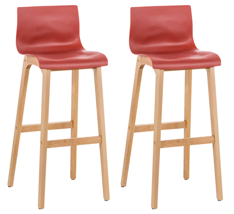 Set of 2 bar stools Hoover Natura