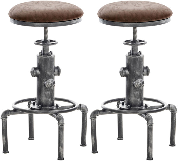 Set of 2 bar stools Lumos faux leather