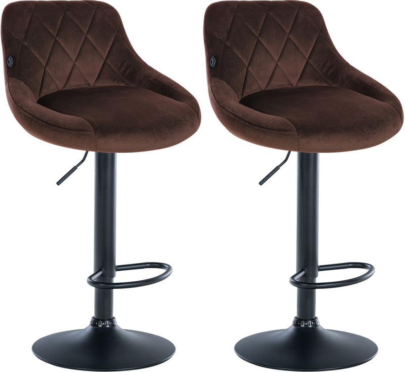 Set of 2 Lazio velvet bar stools