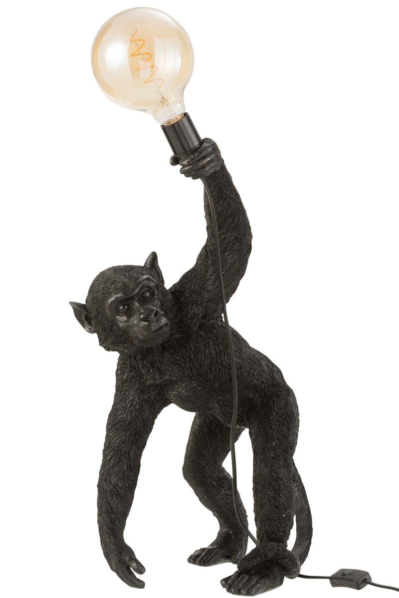 Table lamp CHIMPANZEE MONKEY black height 59cm decorative lamp