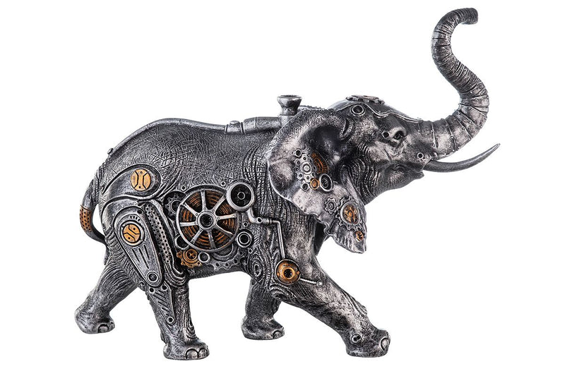 Poly sculpture steampunk elephant width 28cm