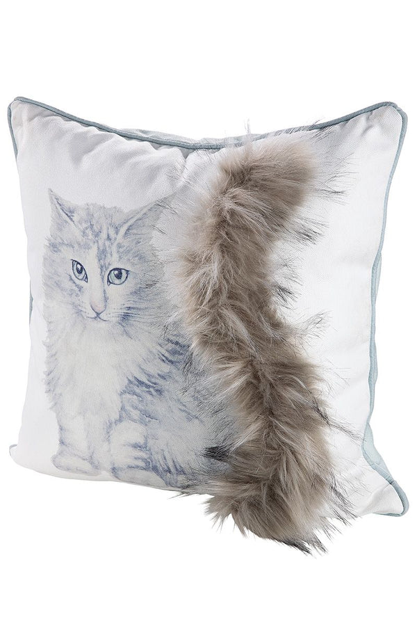Cuddly cushion "Cat with plush tail" - A playful and cozy accessory for your home