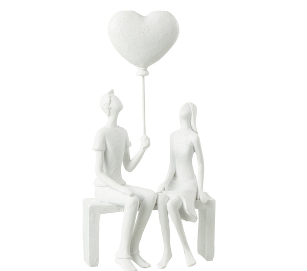 Beautiful Poly Heart Balloon Couple Sculpture - Unique handcraft for your home