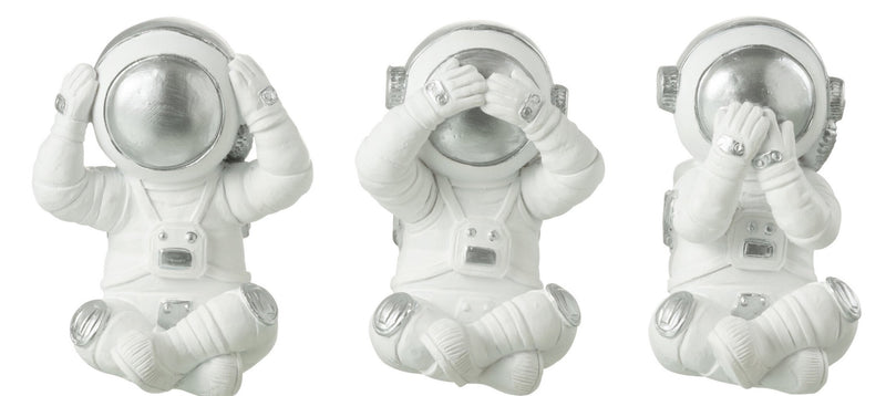 Set van 3 astronautenfiguren horen nee zien nee zeggen nee