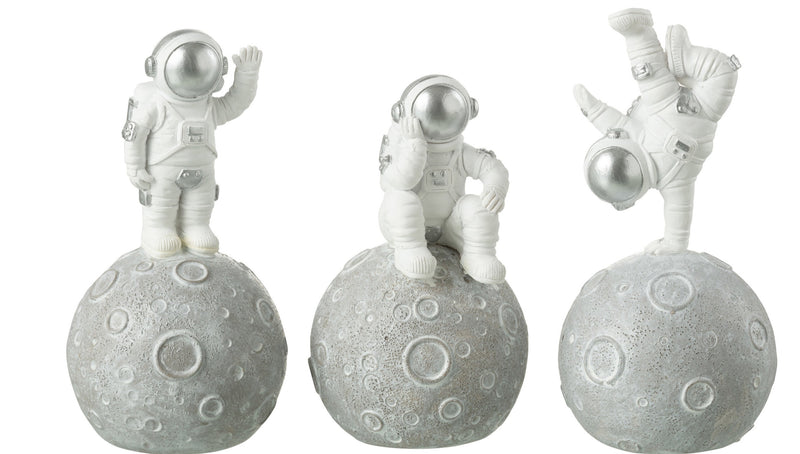 Set of 3 astronaut figures money box height 18cm