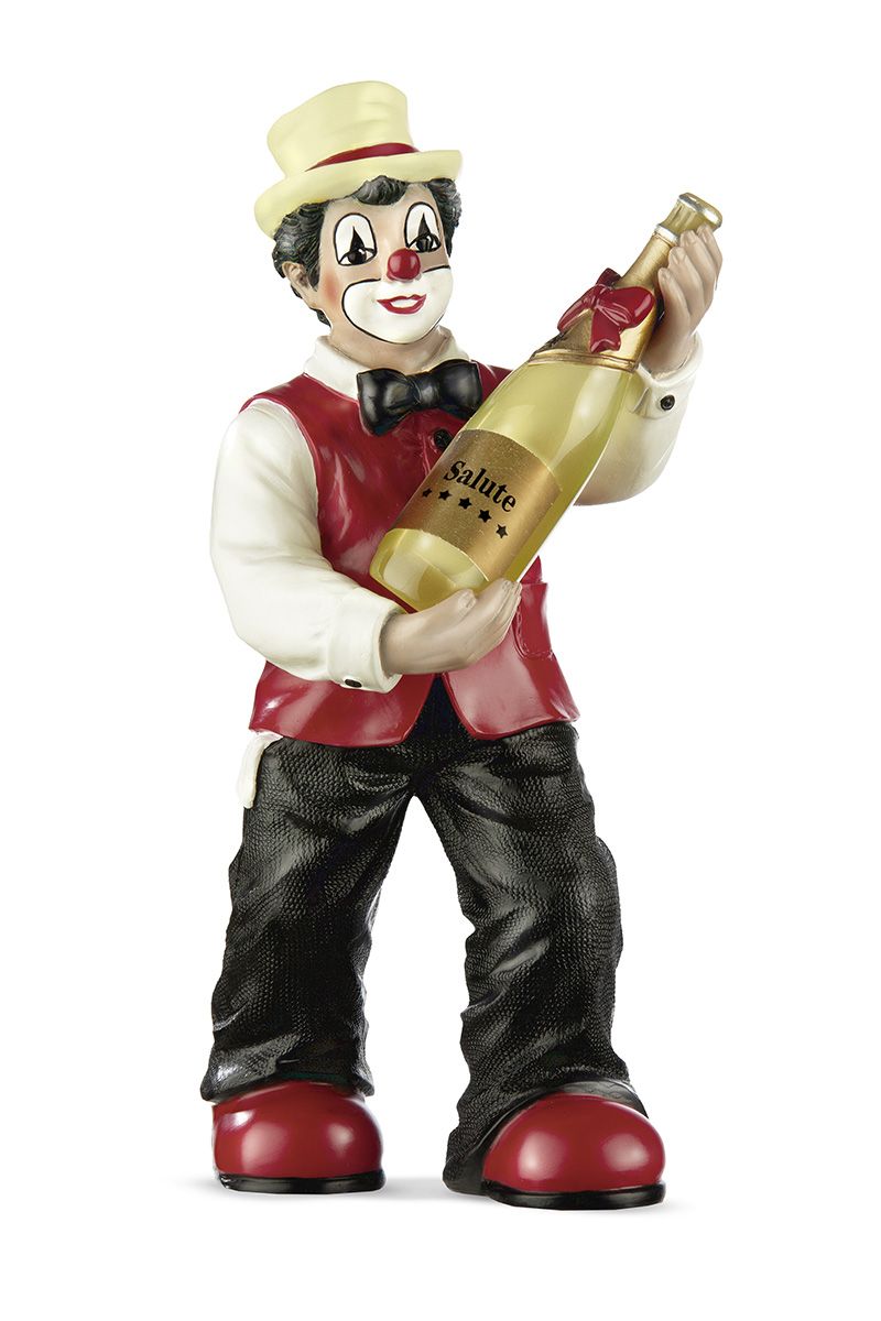 Handgemaakte en beschilderde Guild Clown Salute-figuur - Ideaal cadeau voor bruiloften, feesten en champagne-gelegenheden