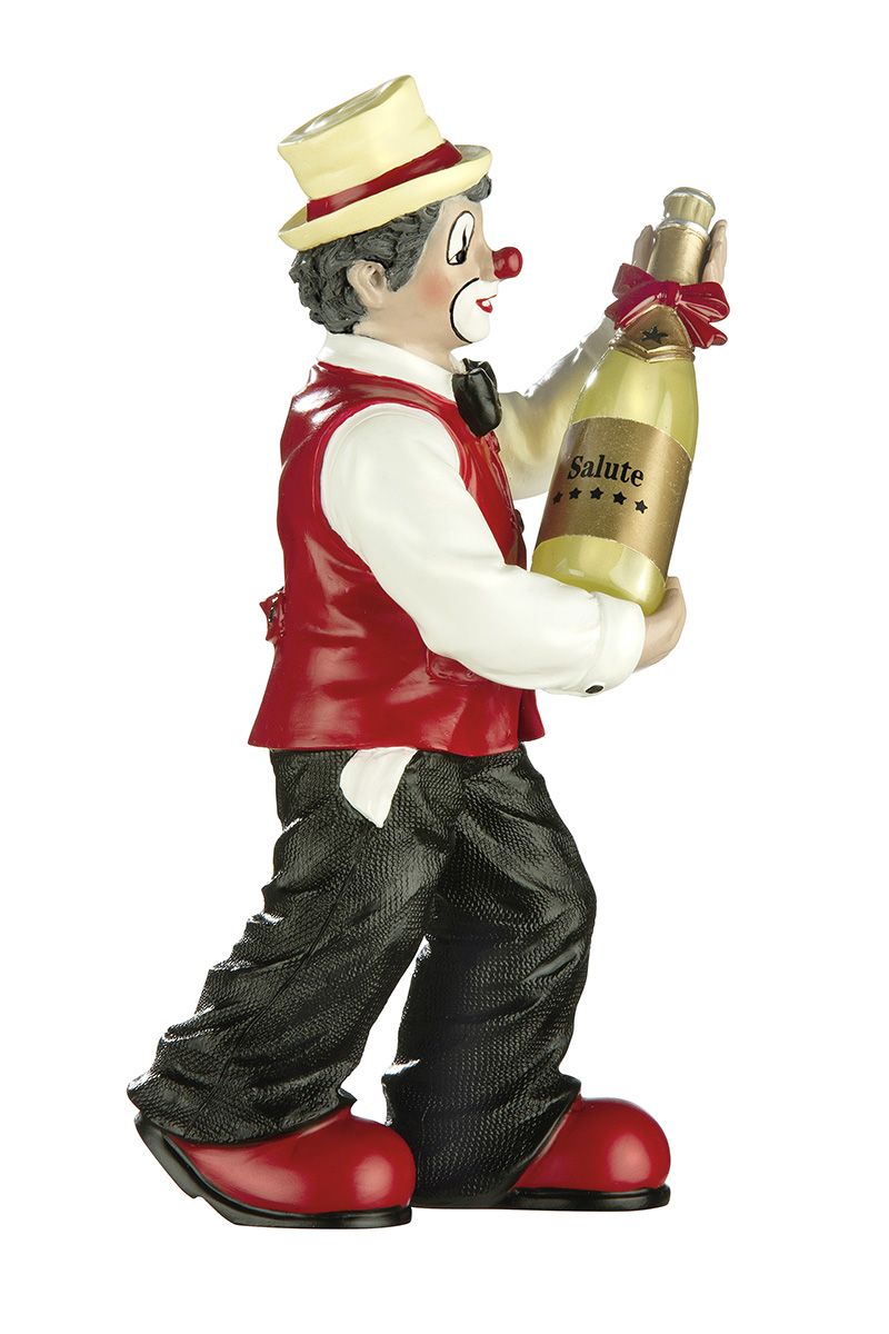 Handgemaakte en beschilderde Guild Clown Salute-figuur - Ideaal cadeau voor bruiloften, feesten en champagne-gelegenheden