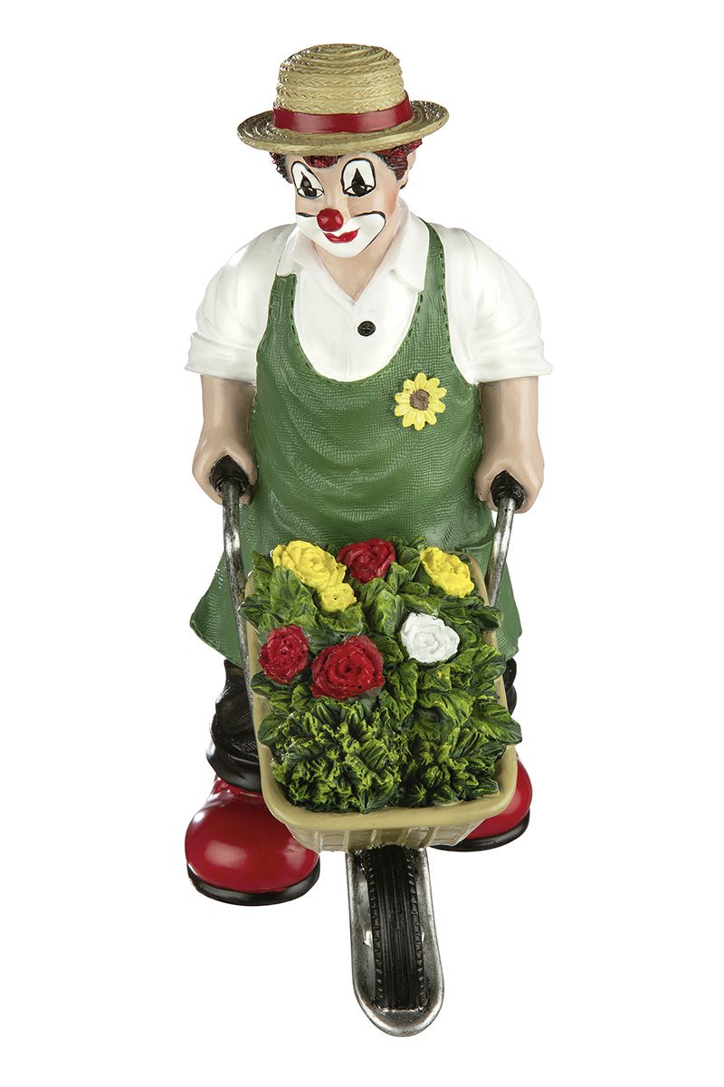 Clown tuingeluk - handgemaakt verzamelfiguur voor tuin- en clownliefhebbers