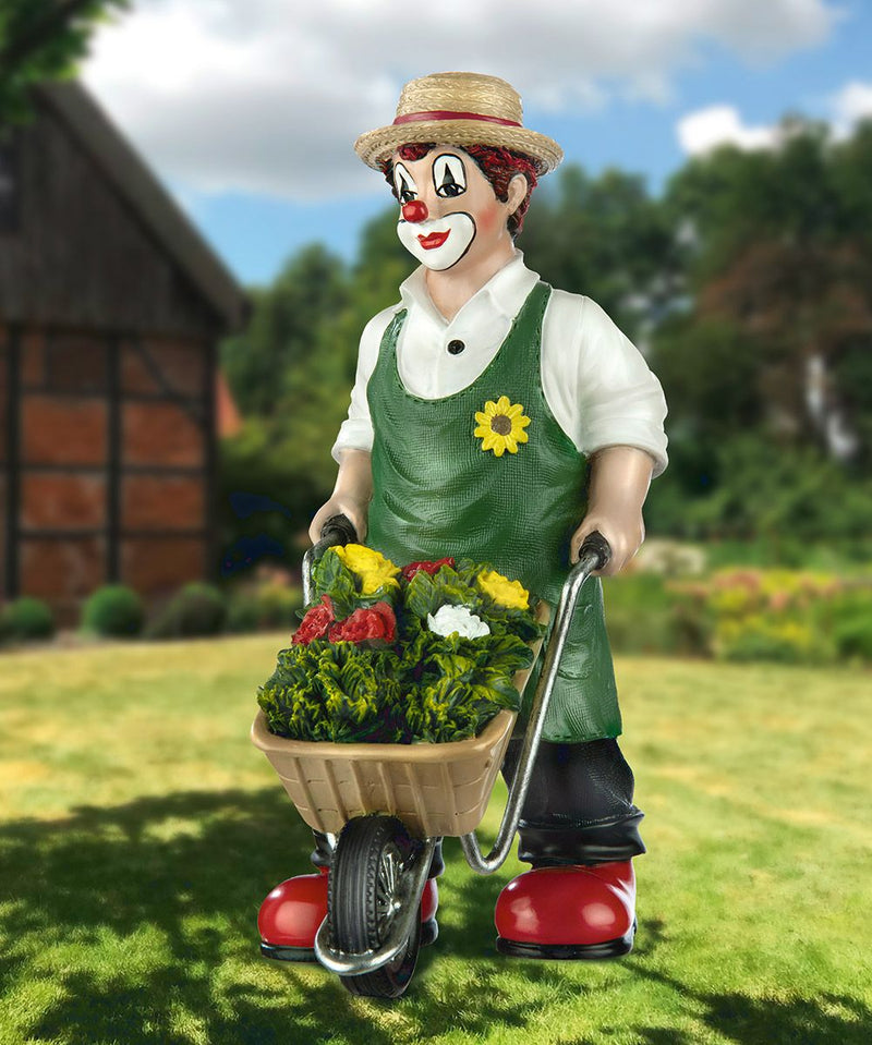 Clown tuingeluk - handgemaakt verzamelfiguur voor tuin- en clownliefhebbers