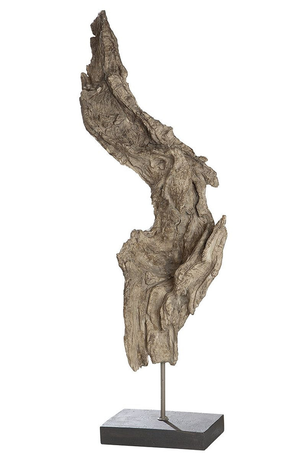 Poly sculptuur boomwortel op zwarte voet Hoogte 69cm