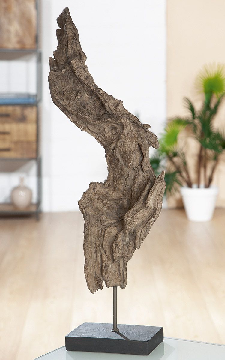 Poly sculptuur boomwortel op zwarte voet Hoogte 69cm