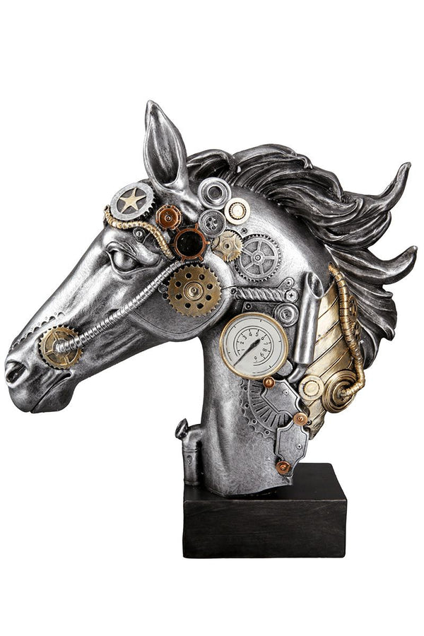 Steampunk Horse - A mesmerizing art sculpture made of synthetic resin