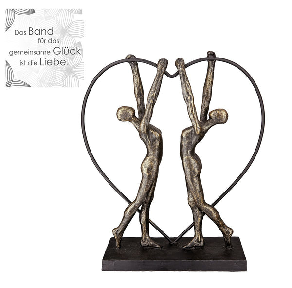 Poly sculpture 'two women' with saying pendant Handmade decoration for romantics and lovers