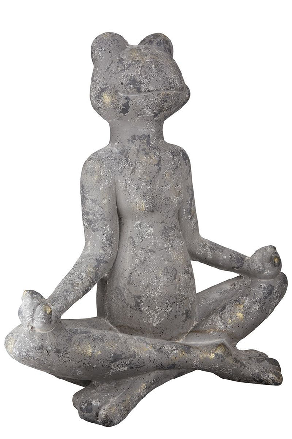 Zen im Garten Entspannung und Harmonie mit unserer handgefertigten Magnesia-Skulptur 'Frosch Yoga