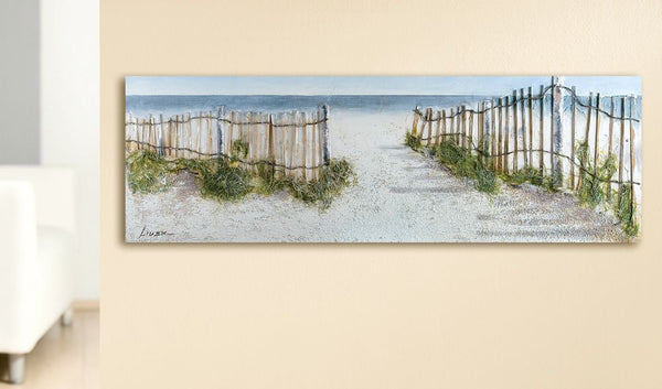 Painting dune idyll in pastel shades - hand-painted and 3D optics by Gilde Handwerk