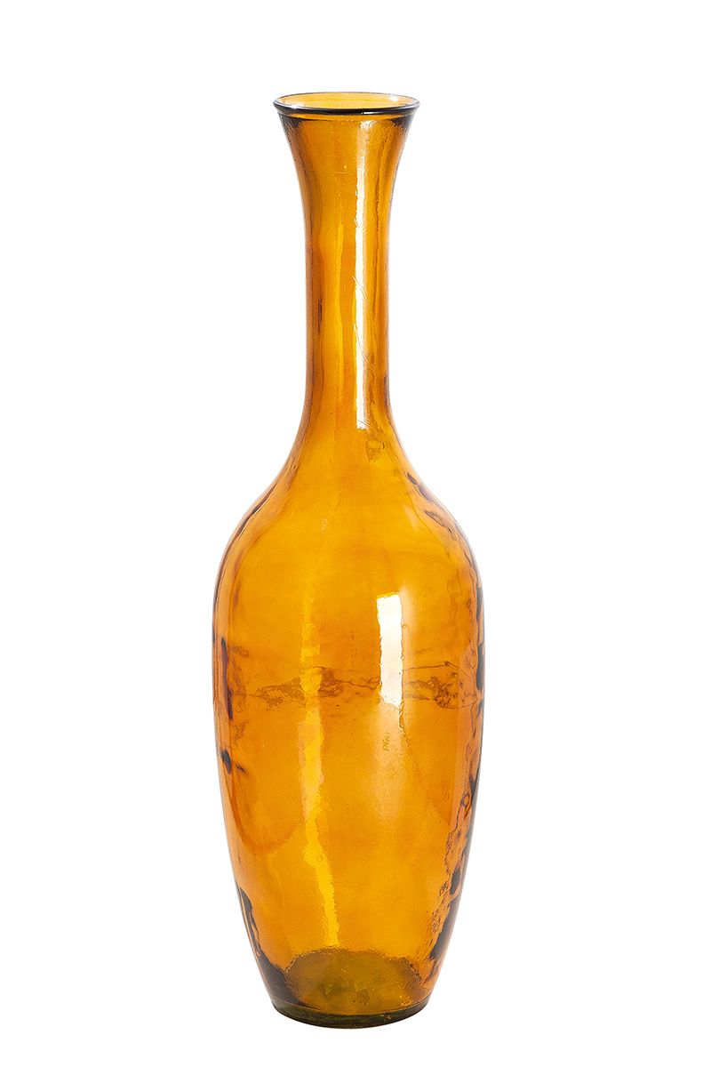 Glazen vloervaas Arturo amber hoogte 100cm
