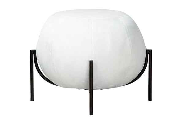 Casablanca modernes Design GILDE Hocker - Pouf York Samt - Sitzhocker Sitzpuff - weiß - H: 40 cm B: 59 cm T: 59cm