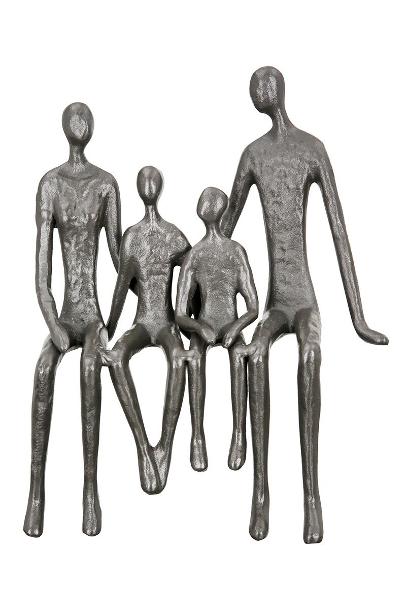 IJzeren design sculptuur edge seater familie met spreukkaart
