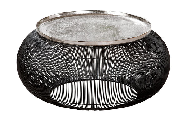 Aluminum table "Puntual" - Modern table with an elegant look in black and silver 64cm