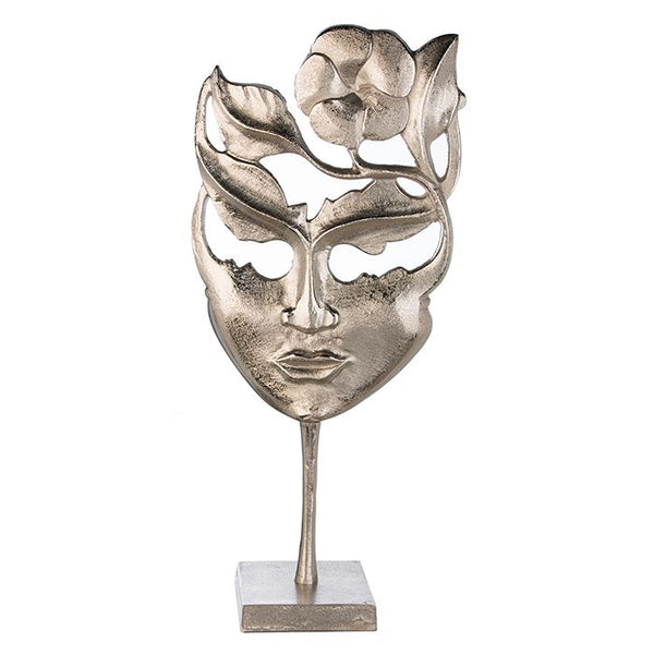 Design Skulptur Blumen Lady aus echtem Aluminium Höhe 57cm Silber