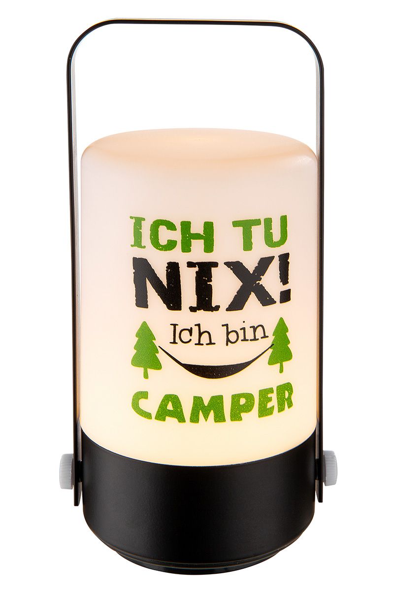 Set van 4 led-sierlampen I do nothing - I'm a camper - Sfeervolle campingverlichting in zwart/wit/groen