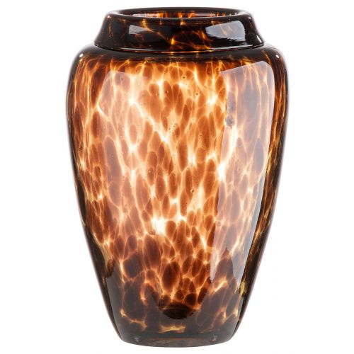 Glas Vase Jungle dunkelbraun getupft durchgefärbt Höhe 26cm
