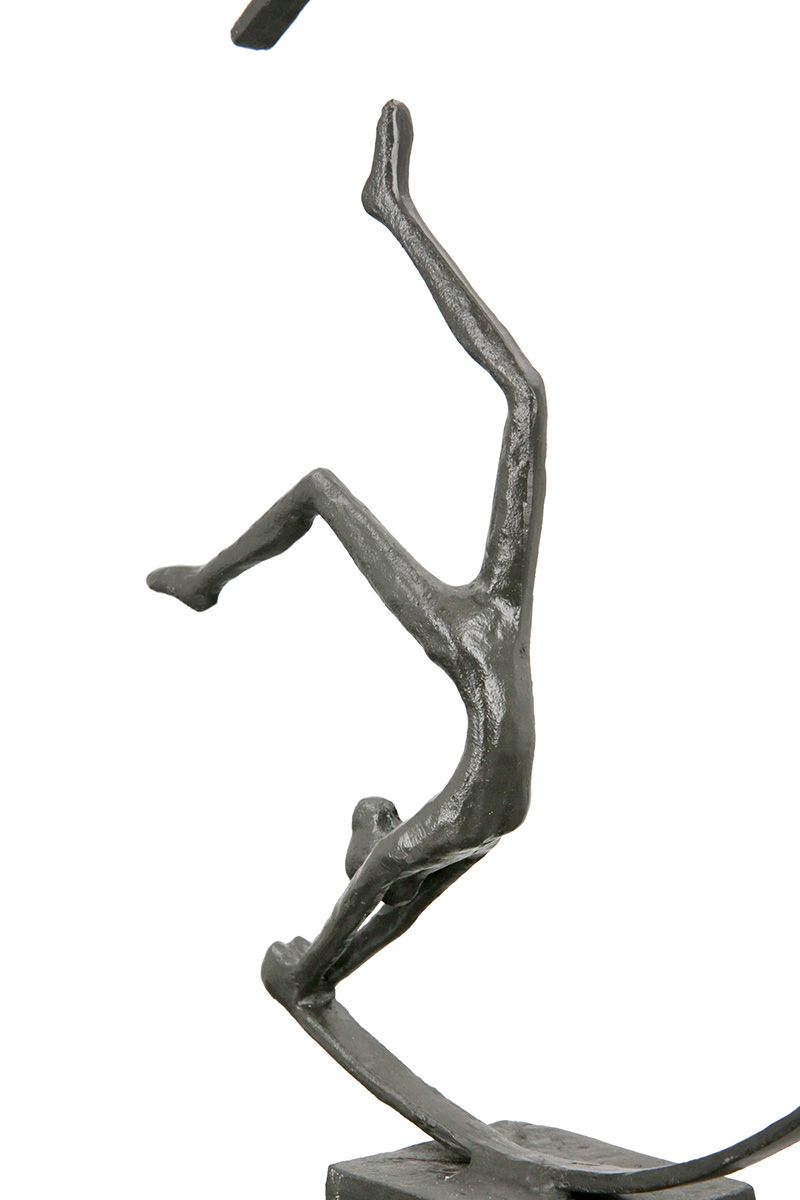 Iron design sculpture gymnast height 29cm with saying card