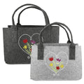 Felt bag flower meadow heart shopping bag tote bag, handbag, shopping bag