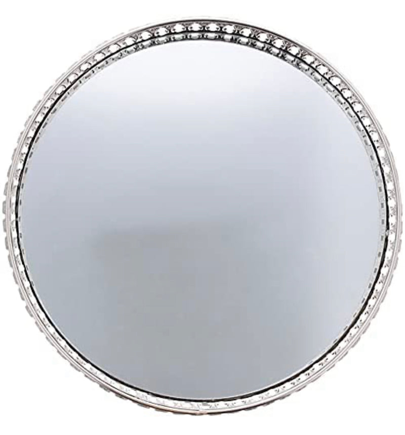 Dekotablett Spiegel Tablett Silber oder Schwarz Metall Landhaus Vintage