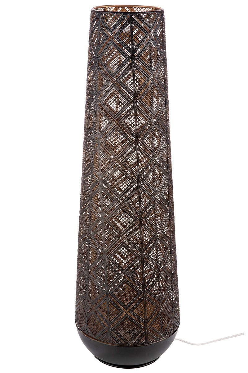Metall Bodenlampe Almazar schwarz/goldfarben, orientalisches Karodesign Höhe 77cm