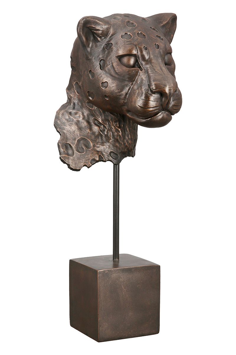 Poly Skulptur Leopard Tiger Löwe Antique antik bronzefarben NEUHEIT