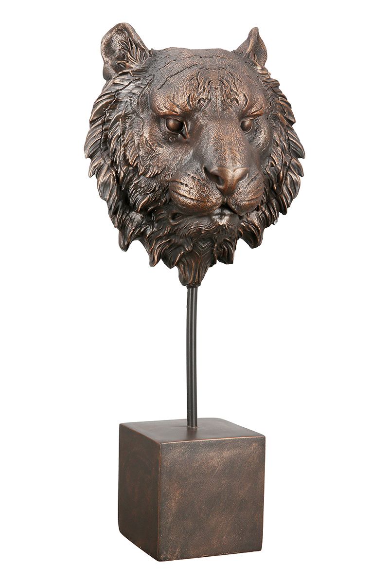 Poly Skulptur Leopard Tiger Löwe Antique antik bronzefarben NEUHEIT