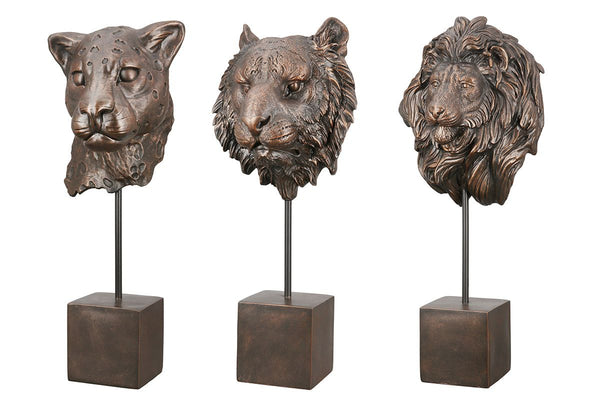 Poly Sculpture Leopard Tiger Lion Antique Antique Bronze NEW ARRIVAL