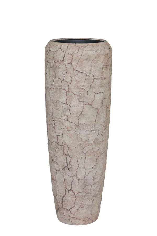 Decorative vase Crepa natural color with removable insert handmade height 97cm