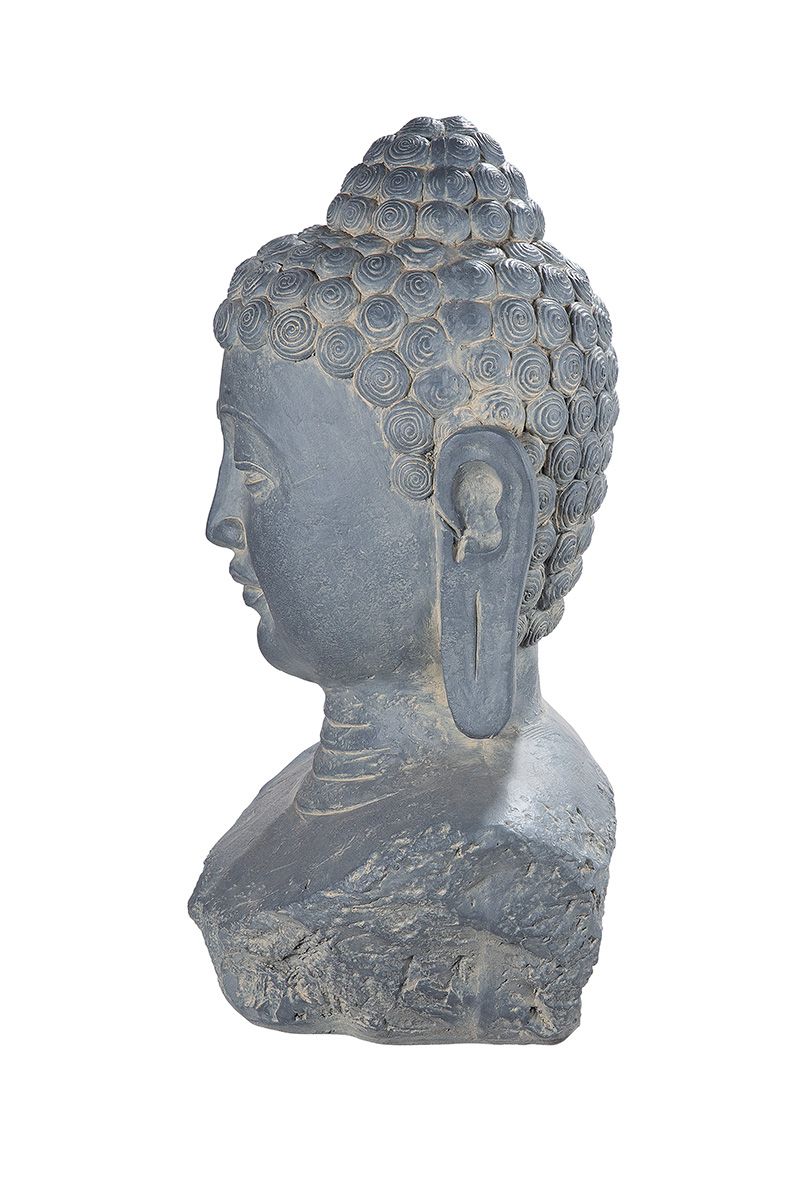 Boeddha Testa grijs glasvezel hoogte 60cm