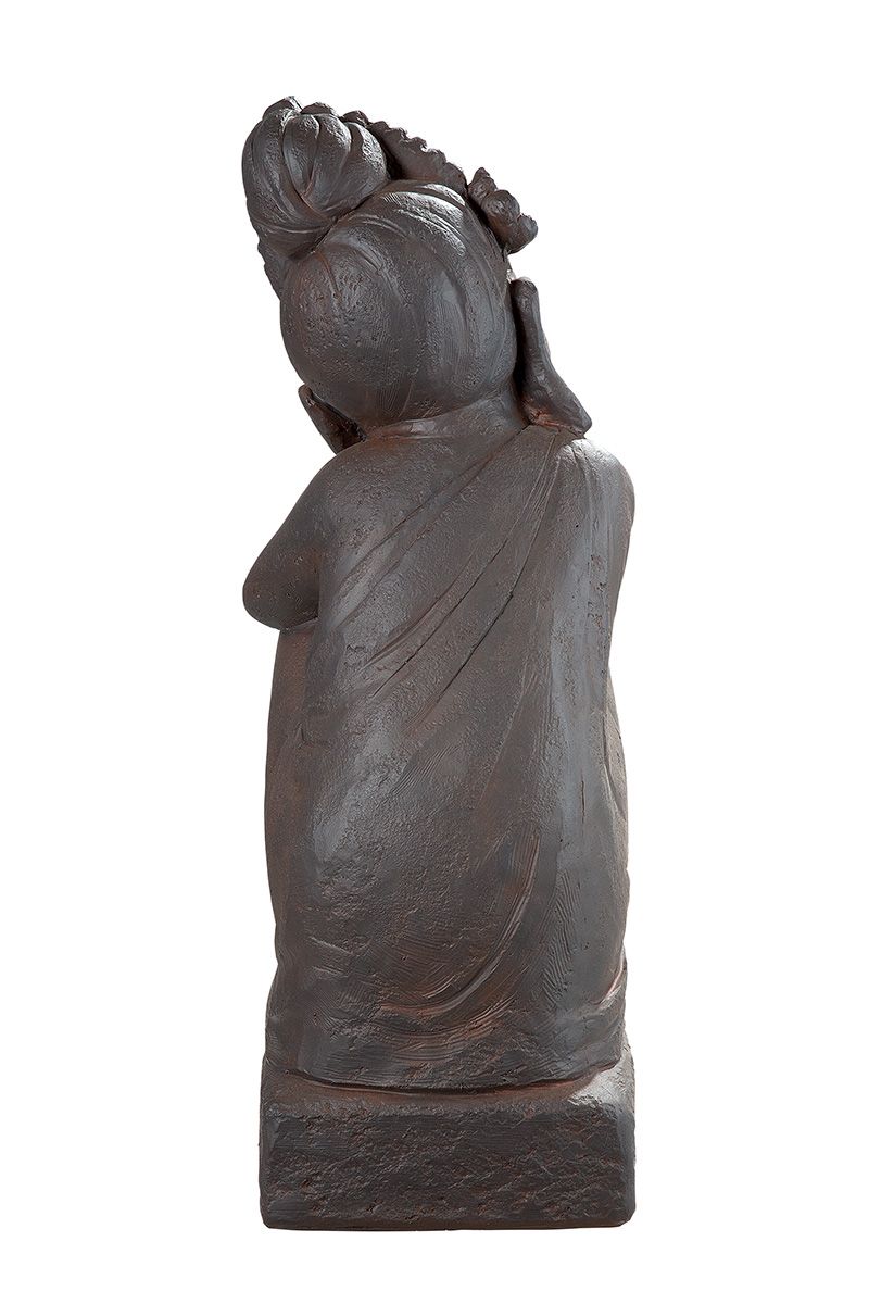 Calma Buddha figure made of brown fiberglass